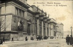 Museos reales de Bruselas de la POSTAL de la VENDIMIA de la pintura y de la escultura