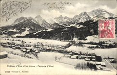 CPA Chateau d Oex et les Alpes Paysage d Hiver