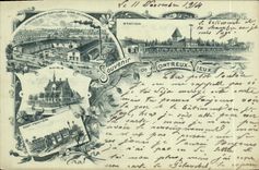 CPA Souvenir de Montreux Cognac Brandy Distillerie Durr Delamarre Station Pont Frontiere Mairie