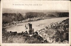 CPA St Goarshausen Burg Katz Und St Goar