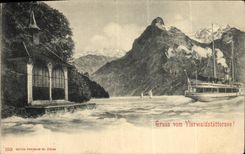 CPA Gruss Vom Vierwaldstattersee Bateau