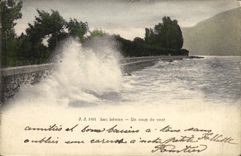 CPA Lac Leman Un Coup de Vent