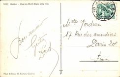 VINTAGE POSTCARD Geneva Quay of Mont Blanc and the City