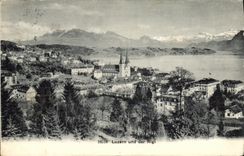 VINTAGE POSTCARD Luzern Und der Rigi