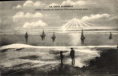 VINTAGE POSTCARD the Dimension D Money Sunset on L Atlantic one evening D be