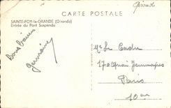 MODERN CARD Sainte Foy the Large Entry of the Suspended bridge