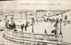CPA Arcachon La Place Thiers et le nouveau boulevard
