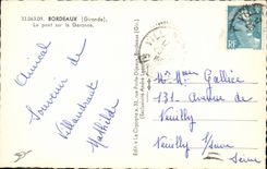 CPA Bordeaux Le Pont sue la Garonne