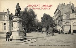 CPA Bordeaux Place de Tourny et Cours du Jardin public Publicite Chocolat Lorrain Bouvier Nancy 