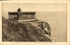 VINTAGE POSTCARD Dimension D Emerald St Malo Tomb of Chateaubriant on Large Be