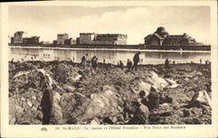 VINTAGE POSTCARD St Malo the Casino and Franklin Hotel Seen from of the Rocks