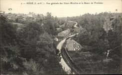 Opinion de Hede de la POSTAL de la VENDIMIA de los viejos hombres Moulins y del camino de Tinteniac