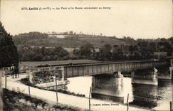 POSTAL Laille de la VENDIMIA el puente y el camino que llevan a la ciudad