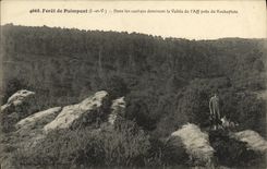 VINTAGE POSTCARD Drill of Paimpont In the rocks dominating the valley of L Aff close to Rocheplate