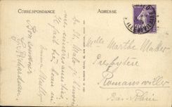 Panorama santo de Malo de la POSTAL de la VENDIMIA hacia los puertos Vincent Saint y puerta grande y la torre del castillo