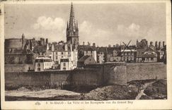 VINTAGE POSTCARD Holy Malo the city and walls seen of the large Bey