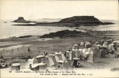 CPA Saint Malo La greve de Bon Secours et les deux Beys