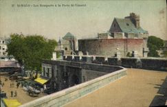 VINTAGE POSTCARD Holy Malo walls with the door St Vincent