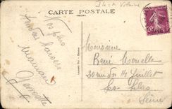 Manija de Cancale de la POSTAL de la VENDIMIA del puerto de Pican con la roca lejana de Cancale