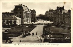 CPA Rennes Avenue Janvier vue du Square du Palais Saint Georges
