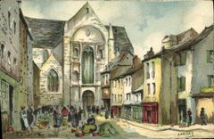 CPA Rennes L Eglise et la Place St Germain