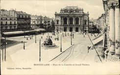 CPA Montpellier Place de la Comedie et Grand Theatre