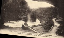 VINTAGE POSTCARD Surroundings Saline les Bains Nans under Sainte Anne the Valley of Lison seen since the cave of the source