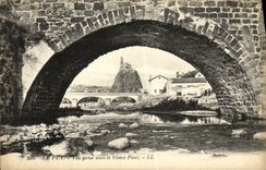 VINTAGE POSTCARD Puy Seen from Under the Old Bridge