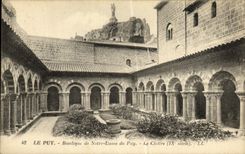 VINTAGE POSTCARD Puy Basilica of Notre Dame of Puy the cloister