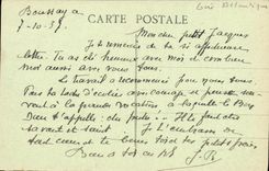 POSTAL Boussay de la VENDIMIA el monumento Militaria de la guerra