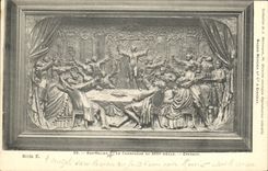 VINTAGE POSTCARD Low Relief the Champagne in 18th Epernay