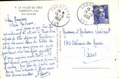 VINTAGE POSTCARD Cabrerets View