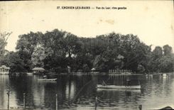 VINTAGE POSTCARD Enghien Les Bains Seen of the Lake Left bank