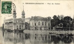 VINTAGE POSTCARD Enghien les Bains Seen of the Casino