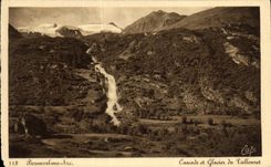 VINTAGE POSTCARD Bonneval on Arc Cascades and glacier of Vallonnet