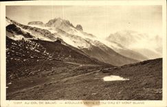 VINTAGE POSTCARD With the collar of Balsam green Needles and Thickly and Mont Blanc