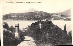 CPA Lac d Annecy Presqu ile de Duingt et Roc de Chere