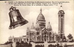 VINTAGE POSTCARD Paris the Basilica of the Sacring of Montmartre Bell
