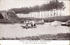 CPA Soissons Le pont de la ligne de Soissons Militaria 
