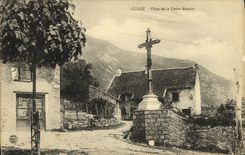 VINTAGE POSTCARD Culoz Places Russet red Cross
