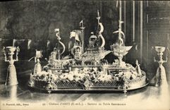 CPA Anet Chateau Surtout de Table Renaissance Bateau 