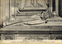 Tumba de Dreux La Chapelle St  Louis de la POSTAL de la VENDIMIA de la hermana de senora Adelaide del rey Felipe louis de Millet