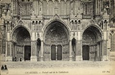 CPA Chartres Portail sud de la Cathedrale
