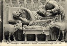 CPA Cathedrale de Chartres Bas Relief Provenant du Jube detruit en 1763