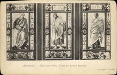 CPA Chartres Eglise Saint Pierre Emaux Par Leonard Limousin