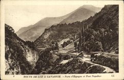 CPA Route de Luz a Gavarnie Porte d Espagne et Pont Napoleon