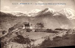 VINTAGE POSTCARD St Savin La Chapelle of Pletat and Mountains