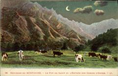 VINTAGE POSTCARD Environs of the Mount Gilds Puy De Sancy and L Entree of the throats D Vaches hell