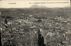 Calle de Clermont Ferrand de la POSTAL de la VENDIMIA de las grasas en el Puy inferior de Dama