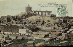 VINTAGE POSTCARD L Auvergne Summit of Puy de Dome L observatory of the temple of Minerve
